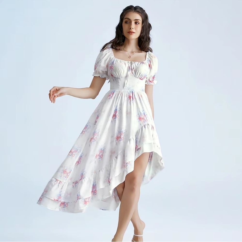 Scarlet Darkness floral cottagecore dress